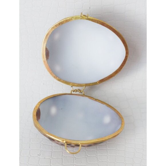 Cowrie Shell Hinged Trinket Box Keepsake Ring Gift Box - Picture 2 of 4